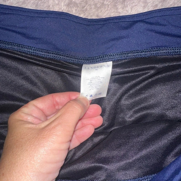 Lands' End Blue Swim Skorts/Skirt  with Smooth Fabric and Clean Hem Size 14 - Picture 7 of 7